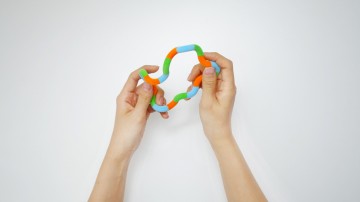 Tangle Toys - Fuzzies Junior - Orange, Green, Blue - Toys For Hands