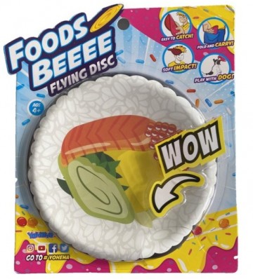 FoodsBeeee Flying Disc Yummy Sushi - Silicone - Soft material - Pocket size - Play with dog!
