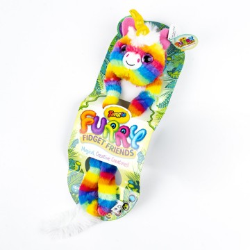 Tangle Furry Fidget Friends - Uni The Unicorn - Plush Fidget Toy Furry Friend - Magical, Creative Creatures from The Tanglonia Universe - Take Your Furry Fidget Friend with You Everywhere!